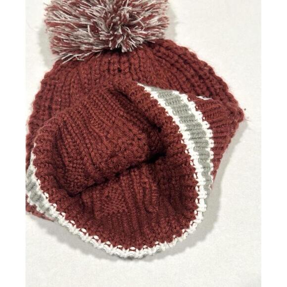 ‘47St. Joseph High School Football Red White and Grey Knit Beanie with Pom Pom - Picture 6 of 7